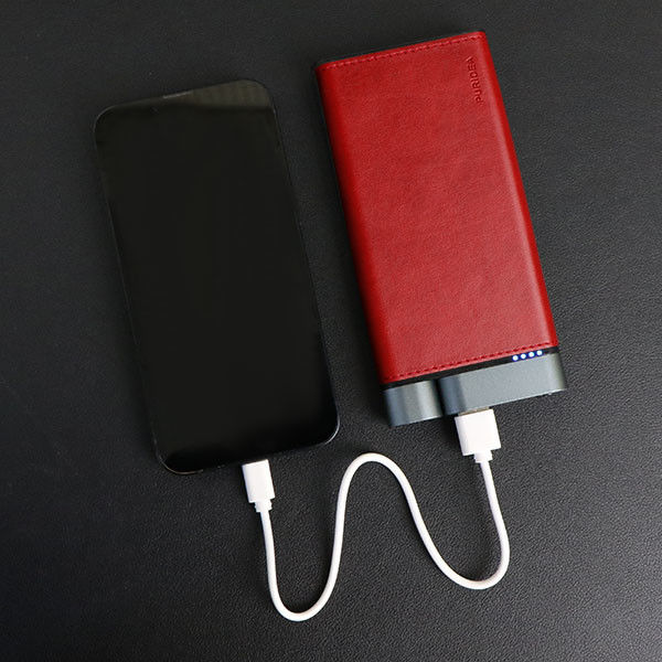 10000mAh Banque d'alimentation métallique Finition en cuir