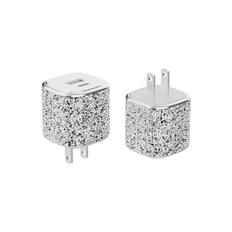 Taille de poche PD3.0 35W Chargeur murale à double port avec finition en diamant