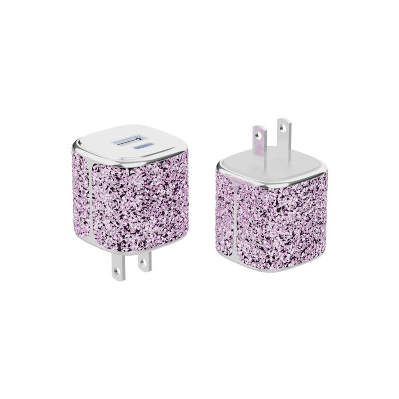 Conception brevetée Type C Chargeur murale 35W à double port Mini Chargeur GaN Shell diamanté